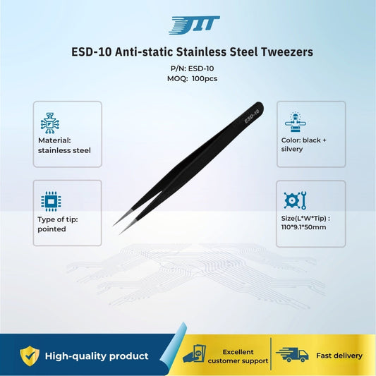 ESD-10 Anti-static Stainless Steel Tweezers JIT INDUSTRIAL ASIA