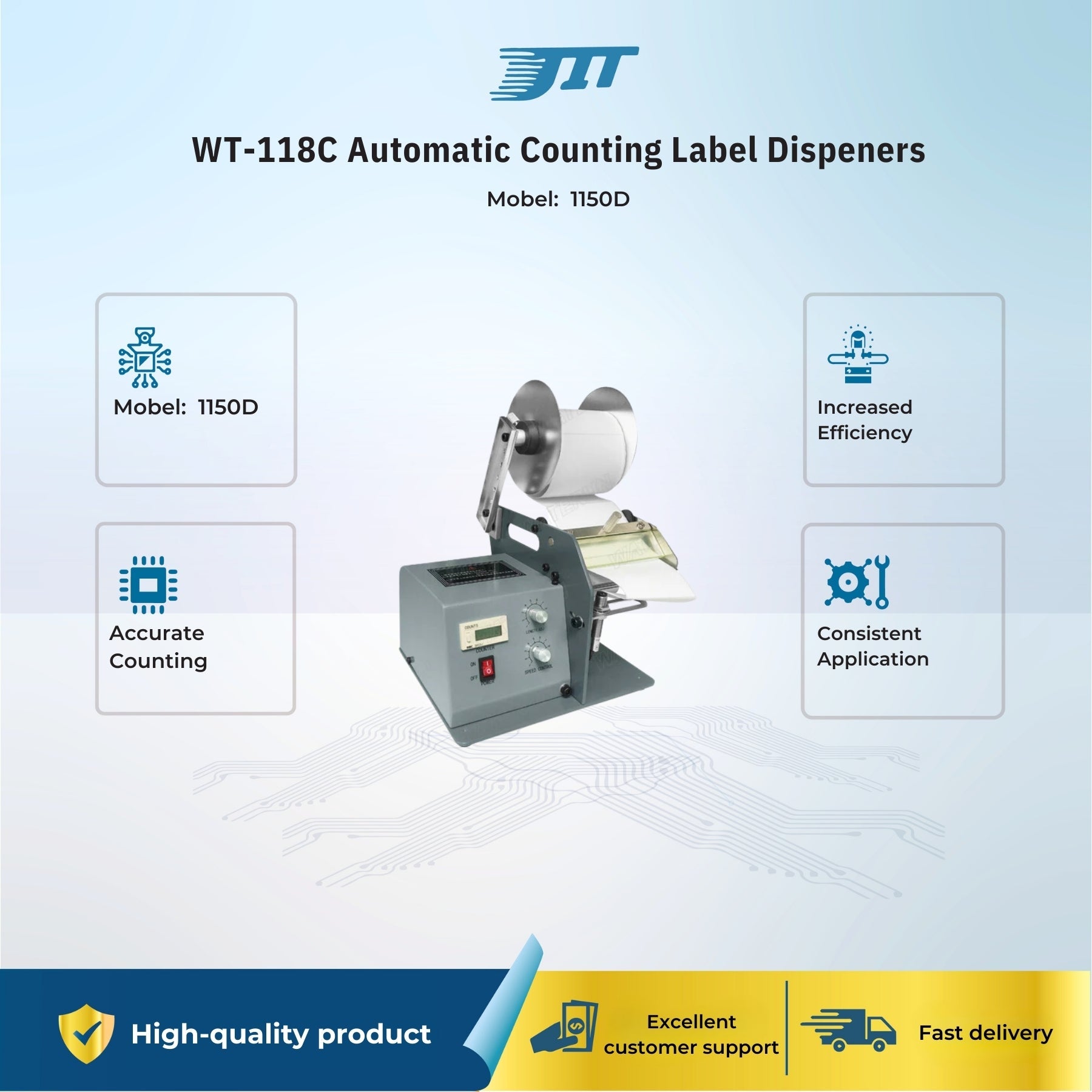WT-118C Automatic Counting Label Dispeners JIT INDUSTRIAL ASIA