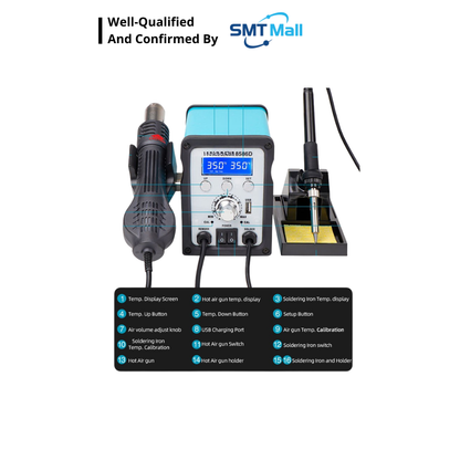 CHUERA 8586D 2-in-1 Soldering Machine – Hot Air Rework & Soldering Station JIT INDUSTRIAL ASIA